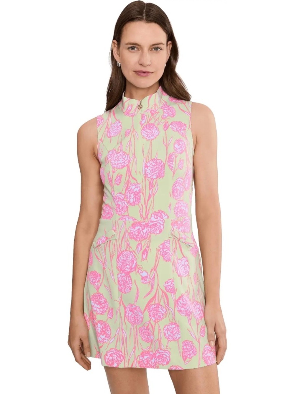 Lilly Pulitzer Catarina Dress UPF 50+ "Pistachio Macaron Alina Golf" Size Medium
